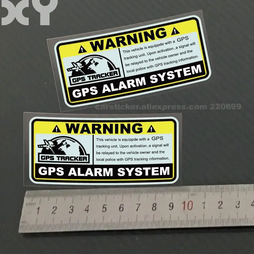 2PCS Warning GPS ALARM SYSTEM Tracking Anti Theft Decals Reflective Type Car Stickers for Motorcylcle Automobile Drop Shipping