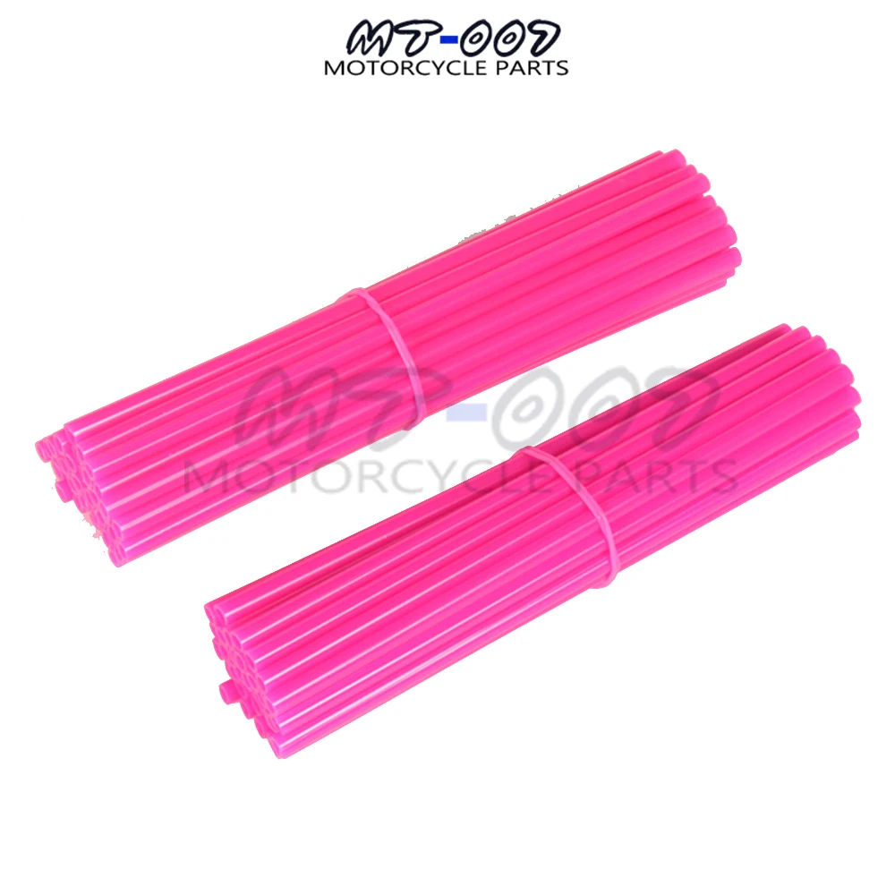 Pink 36Pcs Motorcycle Dirt Bike Wheel Rim Spoke Skins Covers Wrap Protector Free shipping