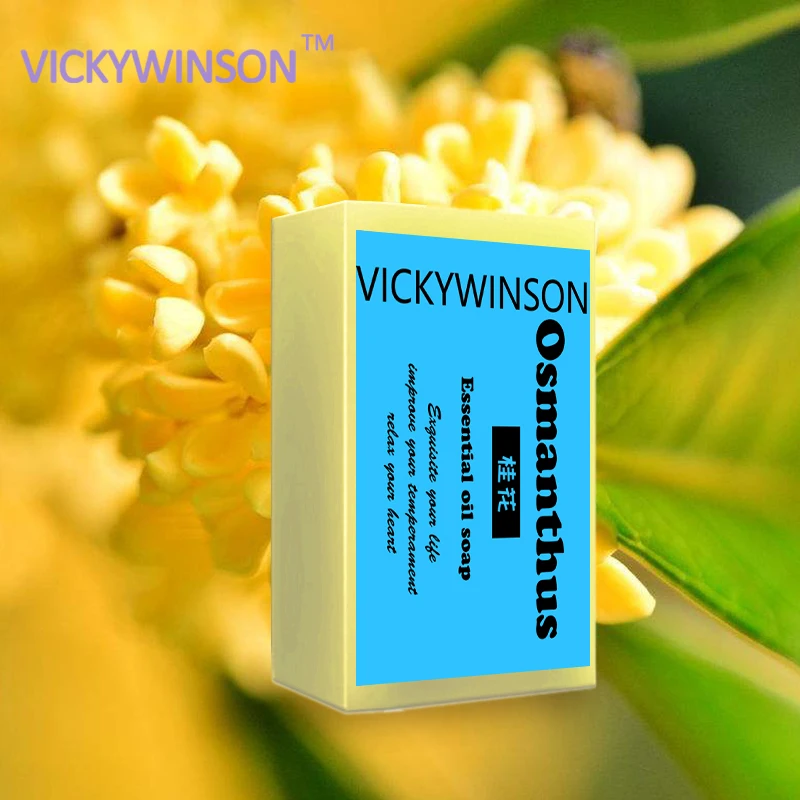 Vickywinson osmanthus flor pétalas sabão tailândia essencial artesanal sabão banho rosto lavagem branqueamento hidratante sarda