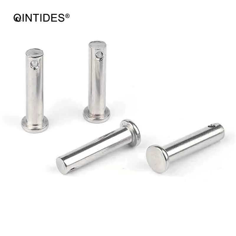 QINTIDES M10-M16 Clevis Pins With Head 304 Stainless Steel Shaft Flat Head With Hole M12 M14 Cylindrical Pin