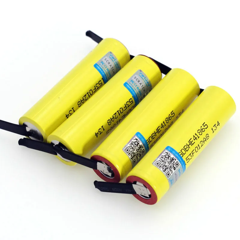 4PCS/lot VariCore Original HE4 2500mAh Li-lon Battery 18650 3.7V Rechargeable batteries 20A, discharge +DIY Nickel sheet