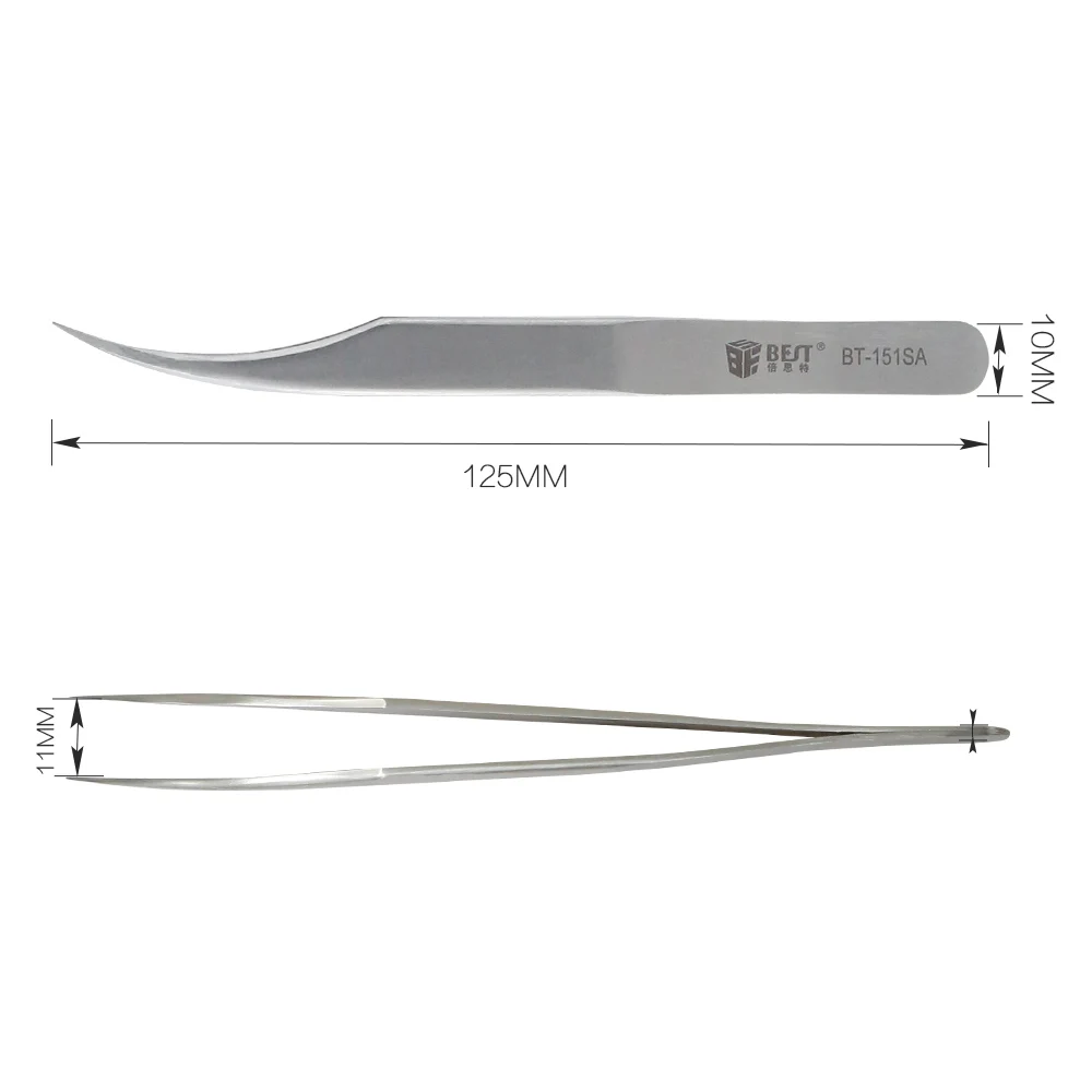 BST-151SA Hot bán Thép Không Gỉ Mày Nhíp Sửa Chữa Công Cụ Siêu Tinh Tế Độ Chính Xác Cao Chống Axit Tweezers