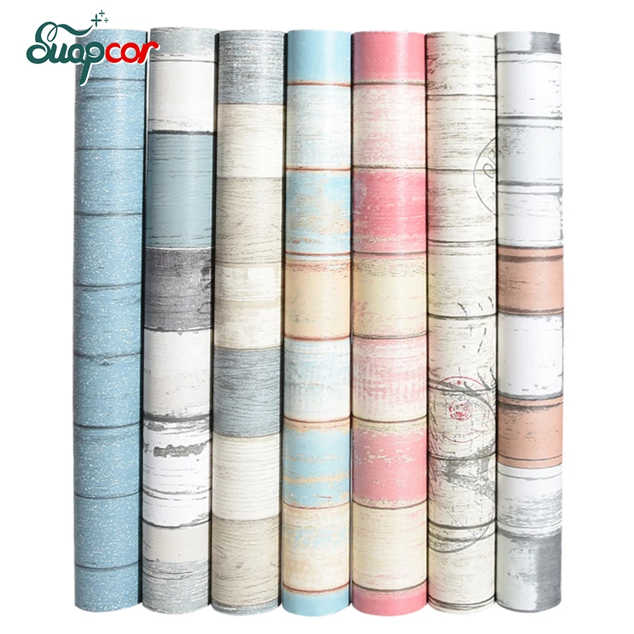 

PVC Self-adhesive Household Waterproof Wall Sticker Vintage Wood Grain Bedroom Moisture-proof Dormitory Room Decoration Stickers