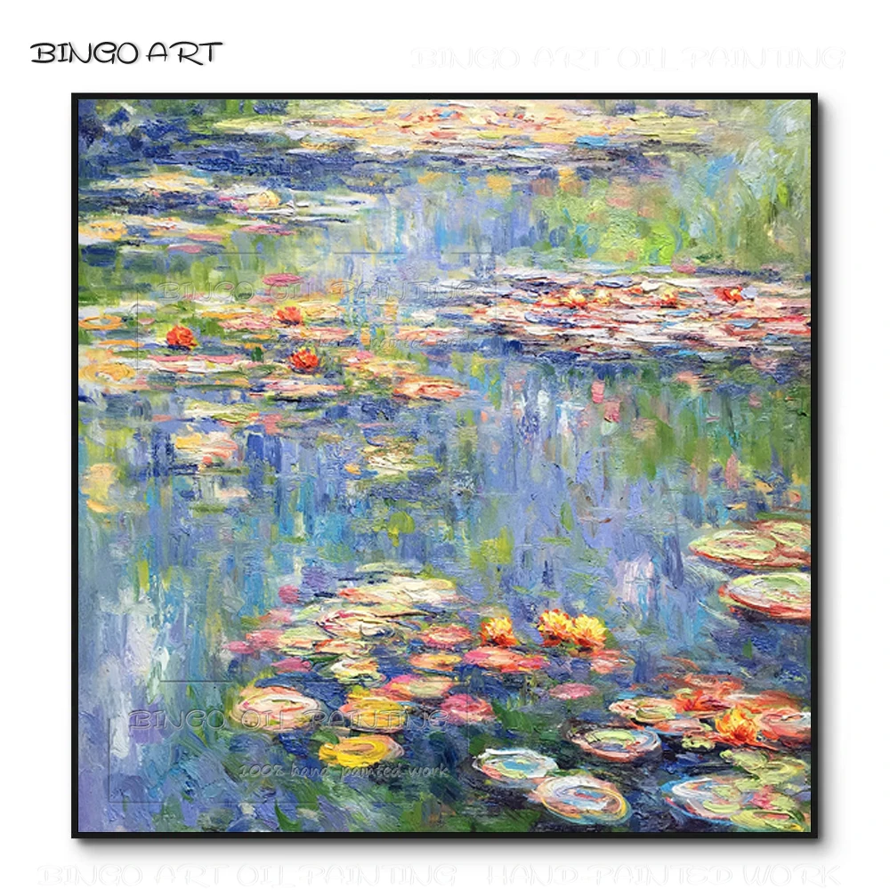 

Professional Artist Reproduction Cloud Monet Water Lily Flowers Oil Painting on Canvas Wonderful Landscape Lilies Oil Painting