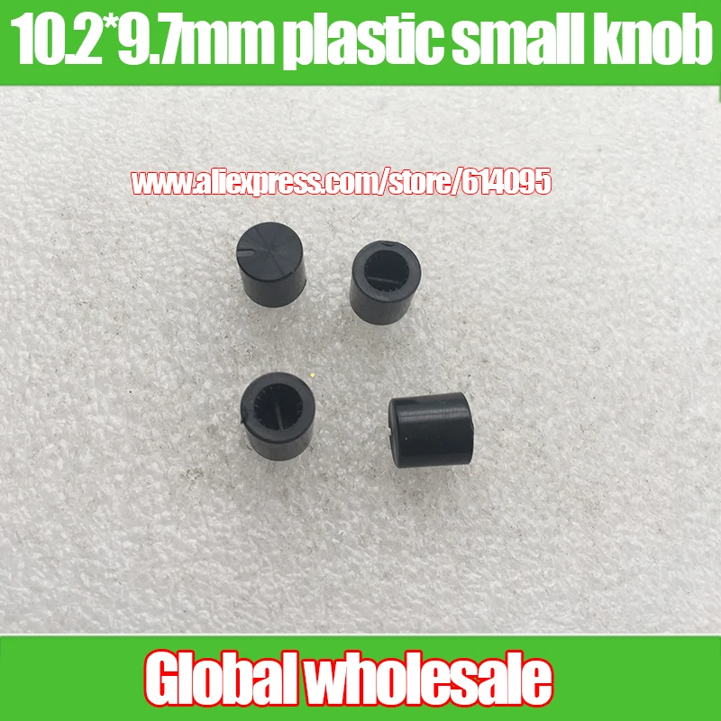 

80pcs high 10.2*9.7mm mixer black small knob cap flower shaft / audio switch plastic knurled shaft