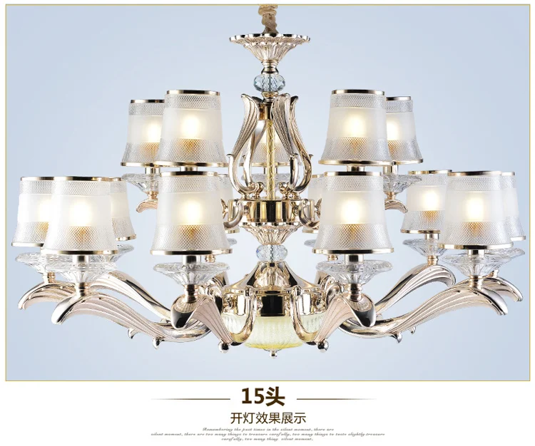 

Люстра для гостиной. Хрустальная лампа из цинкового сплава, свесветильник для виллы. Европейская хрустальная люстра.