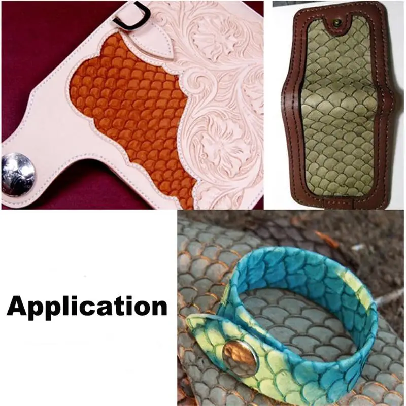 1pcs Colorful carp fish skin leather piece multi color DIY bag belt shoes accessories 25x10cm