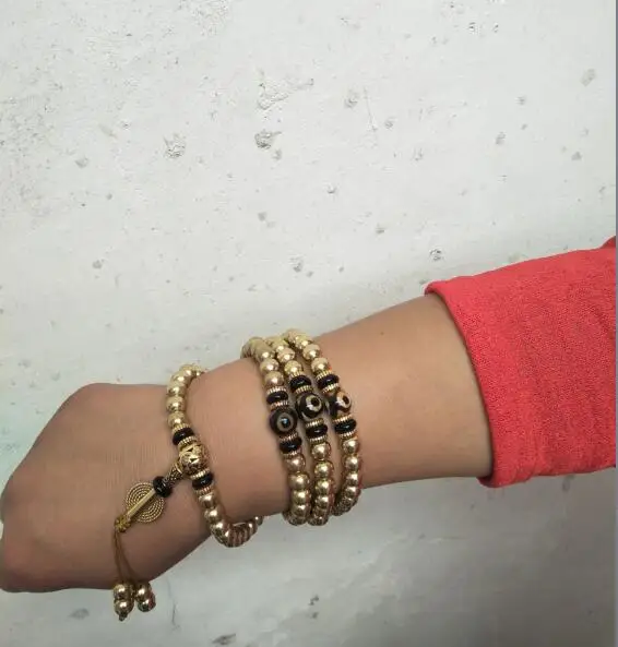 Fashion girl Pure Brass 108 bracciali collane da uomo e da donna Buddha tibetano Beads Star Moon Eyes Bohimi Child