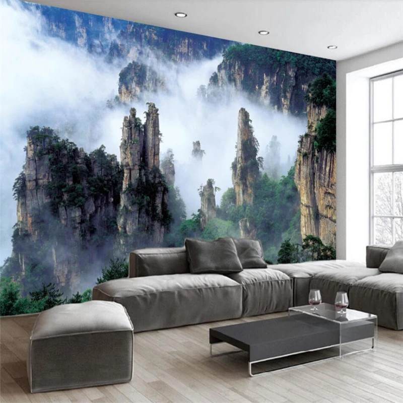 

beibehang Scenic forest landscape TV sofa background wall bedroom background custom large mural green wallpaper papel de parede