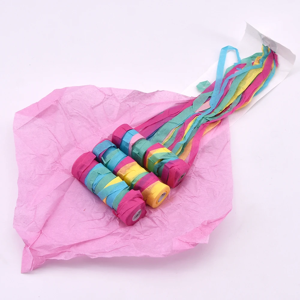 10 Buah/Lot Kertas Spider Silk Throw Streamer (Putih/Multi Warna Tersedia) Trik Sulap Panggung Jalan Magia Alat Peraga Gimmick Mudah Dilakukan