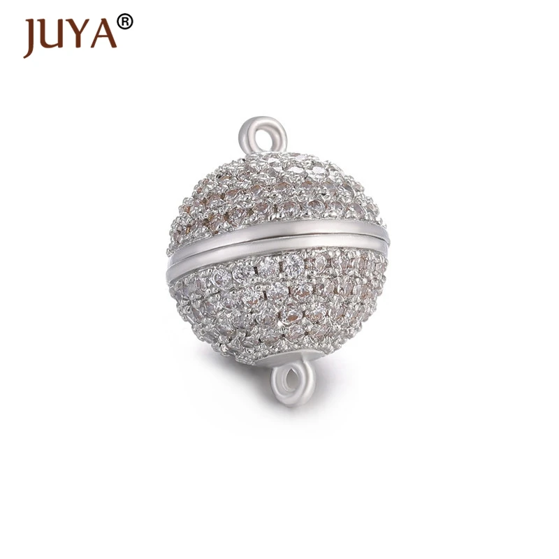 Jewellery Making Supplies 5 pieces Wholesale Luxury AAA Zircon Rhinestone Ball Magnetic Clasps Hooks For Necklace Bracelet