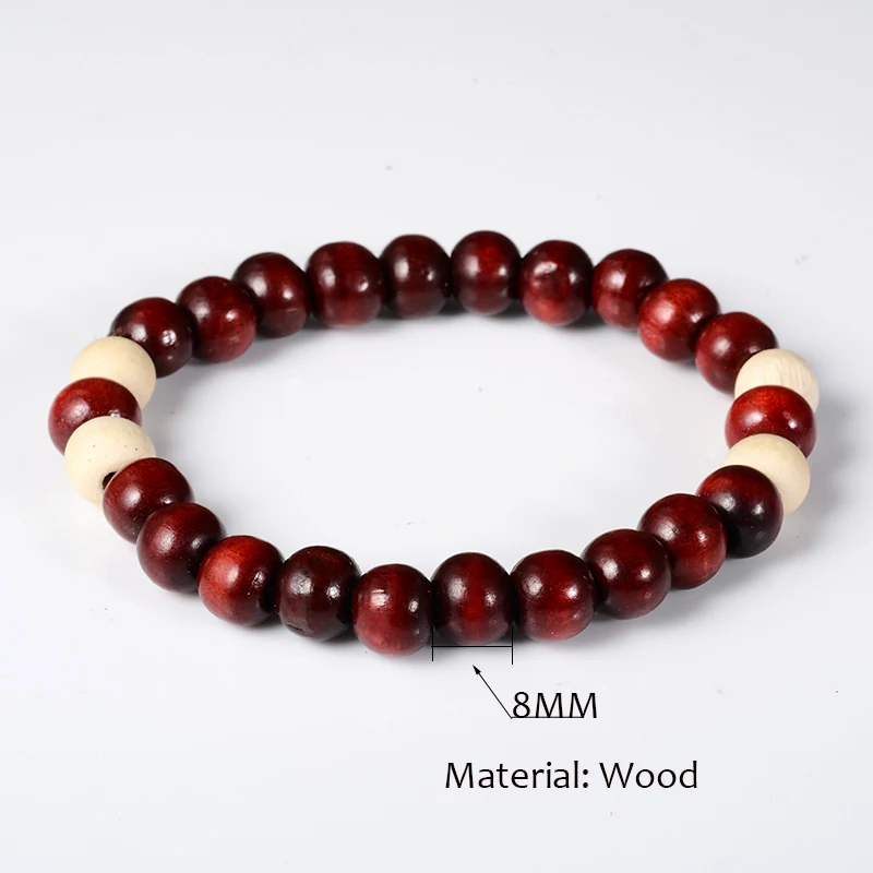 Wholesale 8mm Sandalwood Buddhist Buddha Meditation Prayer Handmade Beaded Women Men Bracelet Wooden Jewelry Yoga Bracelets