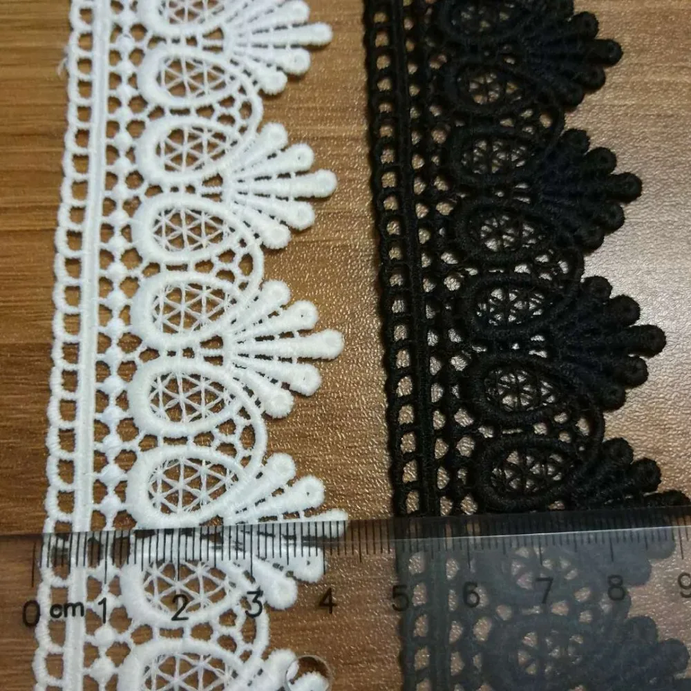 

5yards Hight quality new arrived black lace fabric ribbon trim sewing material for home curtains Embroidered Lace Milksilk lace