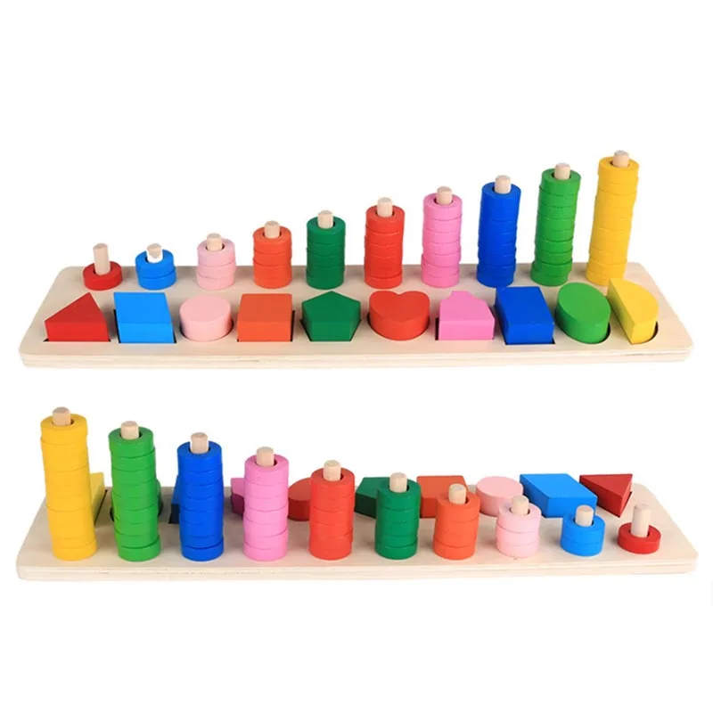 Wooden toys early childhood digital logarithmic board mathematical enlightenment teaching tool young baby wooden paired toys 3-6