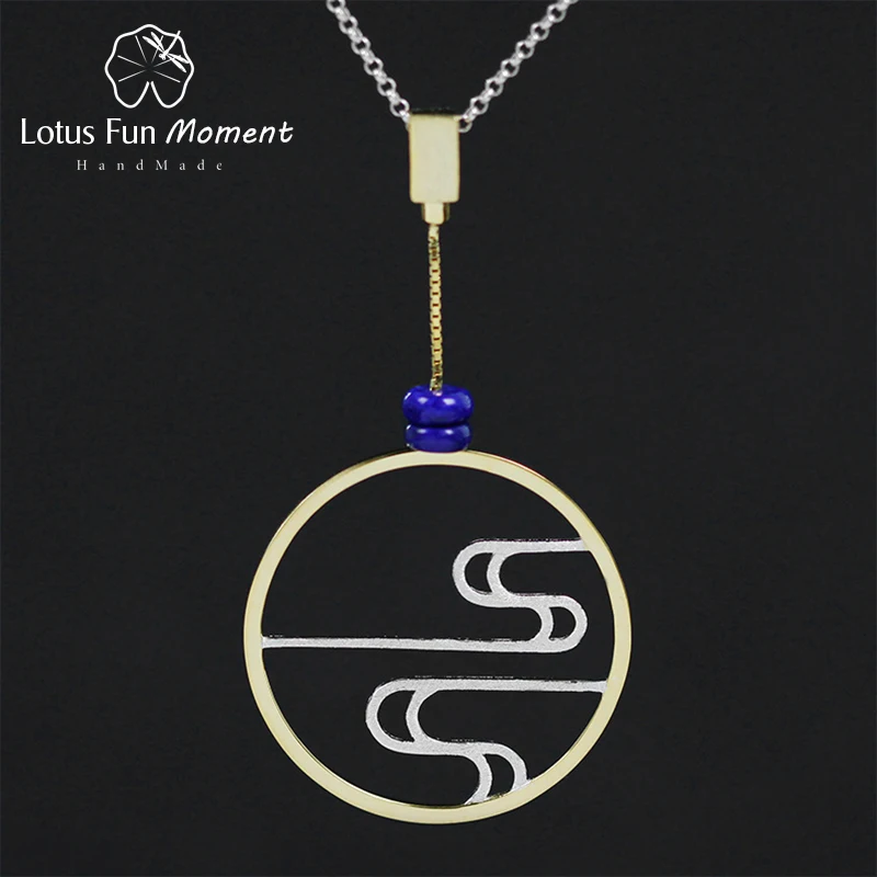 Lotus Fun Moment Real 925 Sterling Silver Modern Chinese Style Design Fashion Jewelry Incense Smoke Pendant without Necklace