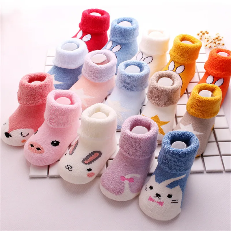 3 Pair Uinisex baby socks Spring Autumn terry socks warm toddler boy/girls floor socks infant clothing accessories 0-24m