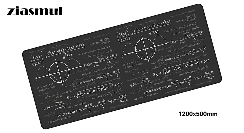 1200x500mm large Mouse Pad for Gaming Player desk laptop Rubber Mouse Mat mousepad Geometric formula & Blackboard pc padmouse