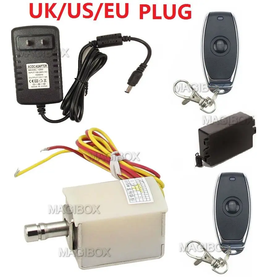 Remote Control Electric Bolt Lock XG-01 Small Electronic Cabinet Drawer Lock + Remote Control + 12V Power Supply