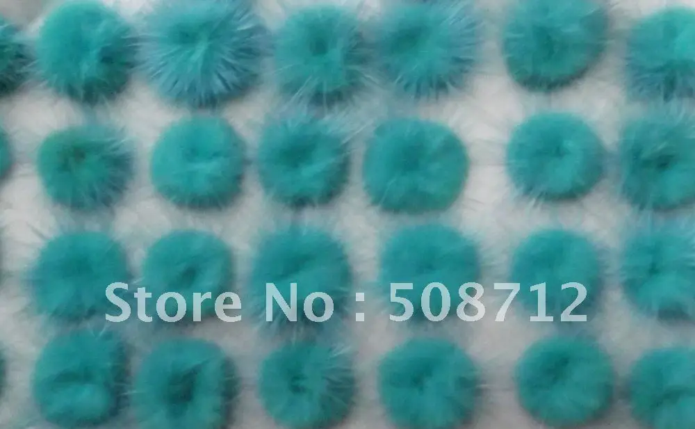 

Free shipping!!!!500pcs mink fur ball embellishment sew trim for DIY craft hair accessory 30mm grass green