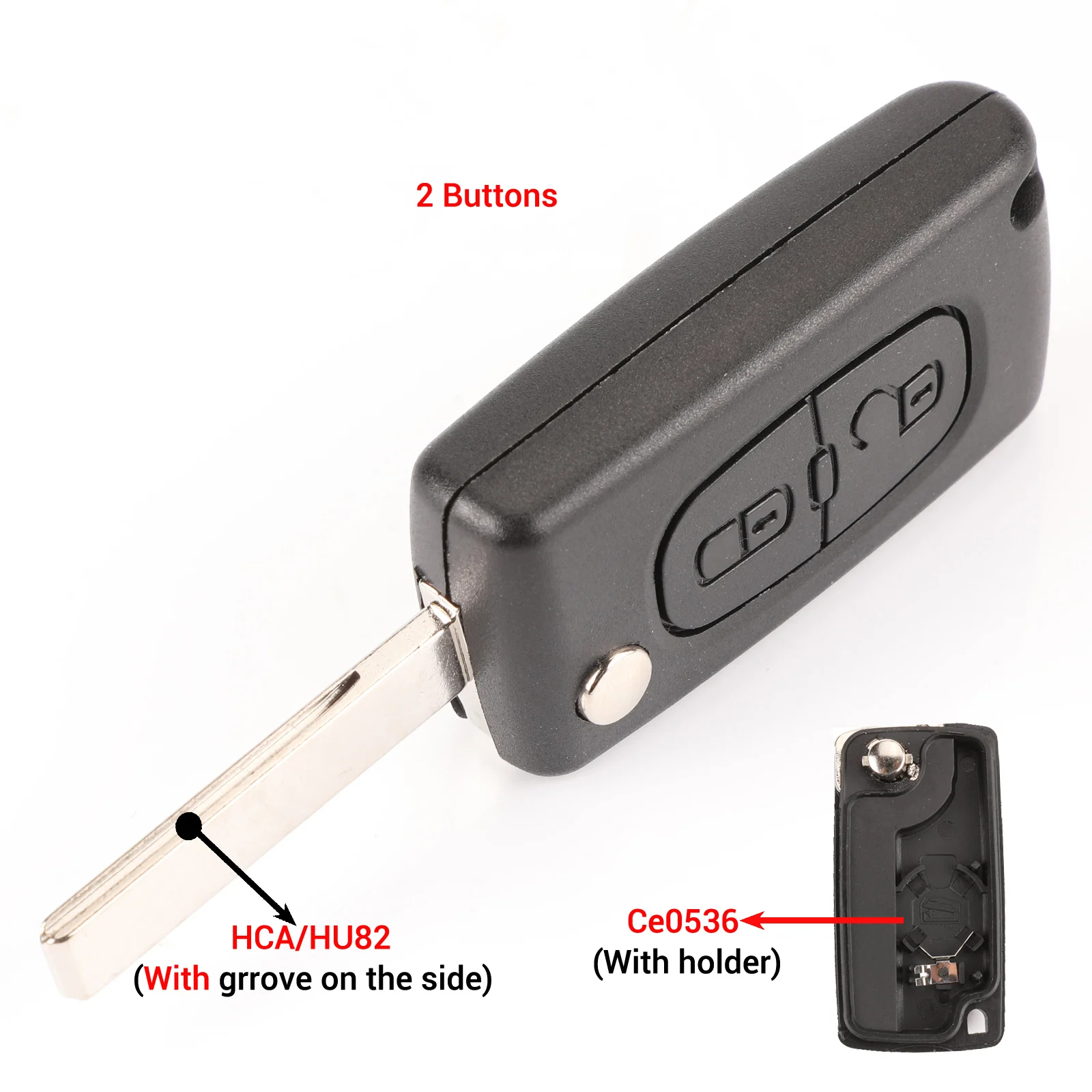 Jingyuqin 2/3 Taste Flip Fob Autoschlüssel Fall Shell für Peugeot 207 307 308 407 607 807 Partner Citroen C2 C3 C4 C5 C6 Xsara