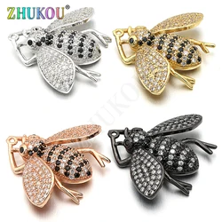 29*25mm Brass Micro Pave Cubic Zirconia  Beetles Charms Pendants DIY Jewelry Findings Accessories, Hole: 0.5mm, Model: VD289
