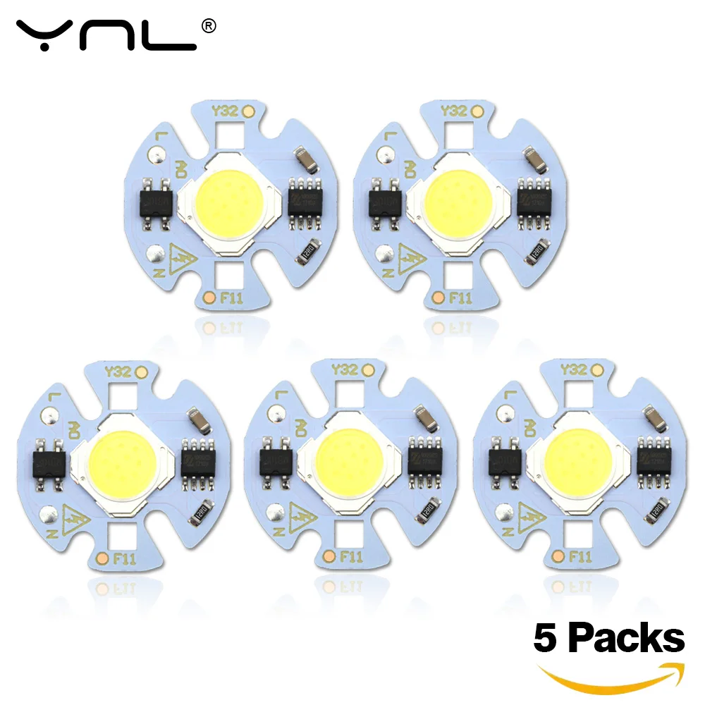 5Pcs Chip Smart IC LED COB Chip 3W 5W 7W 9W 220V Y32 For DIY LED Light Bulb Downlight Spotlight Need Not Lighting Transformer