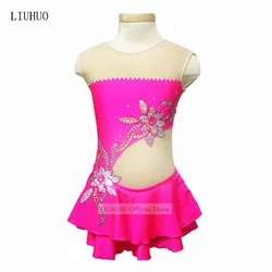 LIUHUO Figure Skating Dress Women's Girls' Ice Performance Rhythmic Gymnastics Competition Leotard Artistic Costume Dance Kids