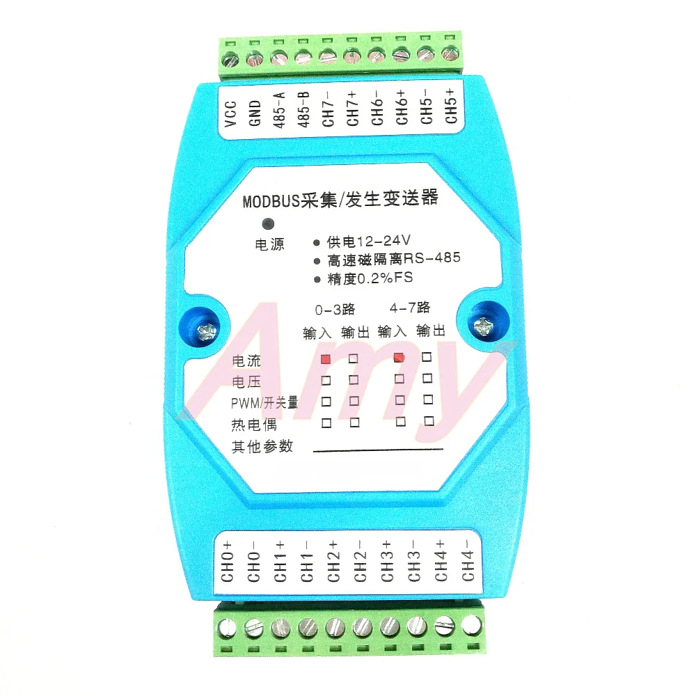 

8 way analog acquisition module 0-20mA 4-20mA to 485 Electric current to Modbus rtu