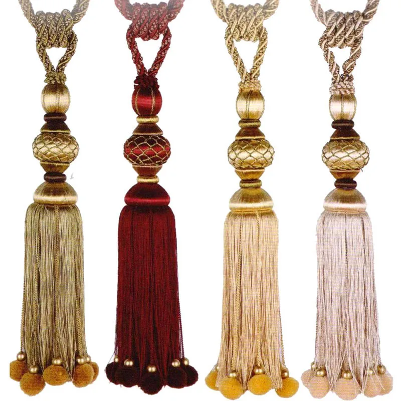 

The New Arrival European elegant Hanging Straps Pumpkin Ball Curtain Tie Back Rope Ball Most Luxurious Never See TieBack Tassel