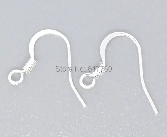 

Wholesale - Silver Plated Earring Wire Hooks 16x15mm, sold per packet of 100 pairs E08500