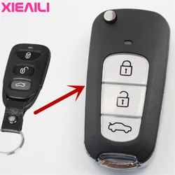 XIEAILI OEM 3Button Modified Flip Folding Remote Key Case Shell For Hyundai Sonata NF Key Fob Case  S71