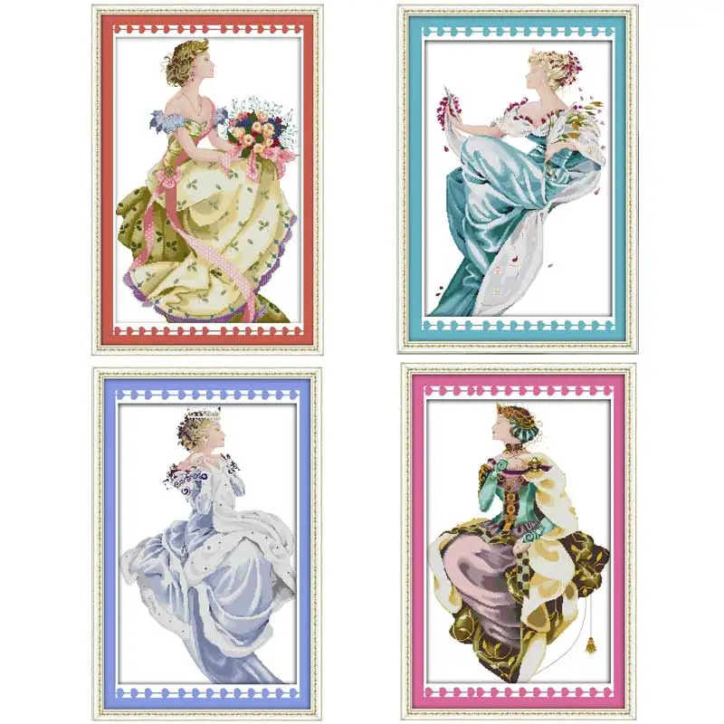 Winter Queen Patterns Counted Cross Stitch Set DIY 11CT 14CT 16CT Stamped DMC Cross-stitch Kit Embroidery Needlework Home Decor