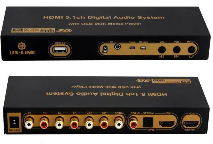 4K * 2K HDMI إلى HDMI محول النازع الفاصل DTS AC3 5.1 وحدة فك ترميز الصوت DAC
