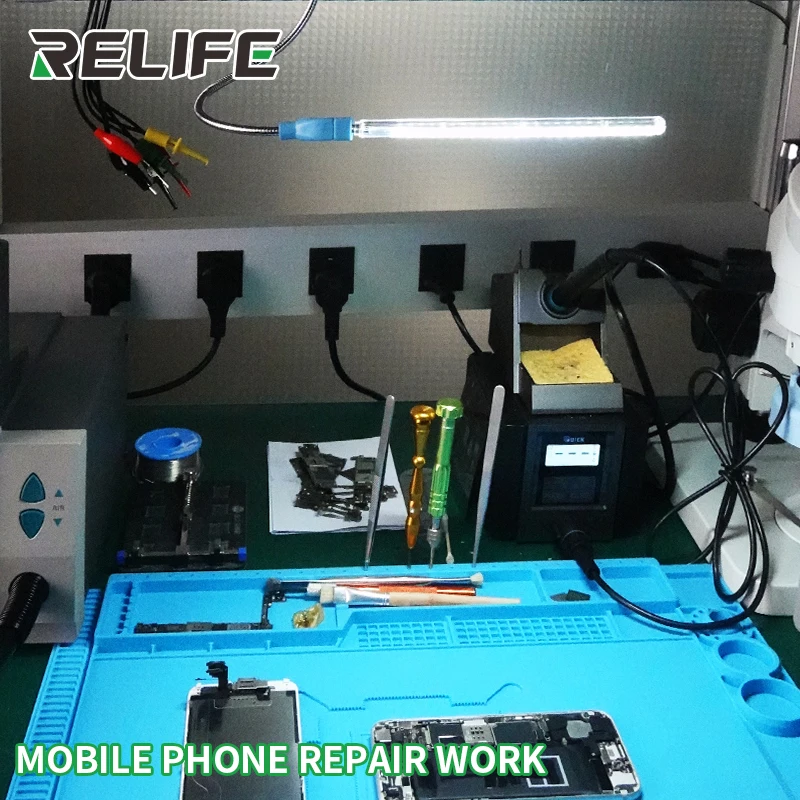 RELIFE RL-805 USB صغير LED الضوء الأبيض 360 درجة دوران مصباح لأجهزة الكمبيوتر المحمول أداة إصلاح الهاتف