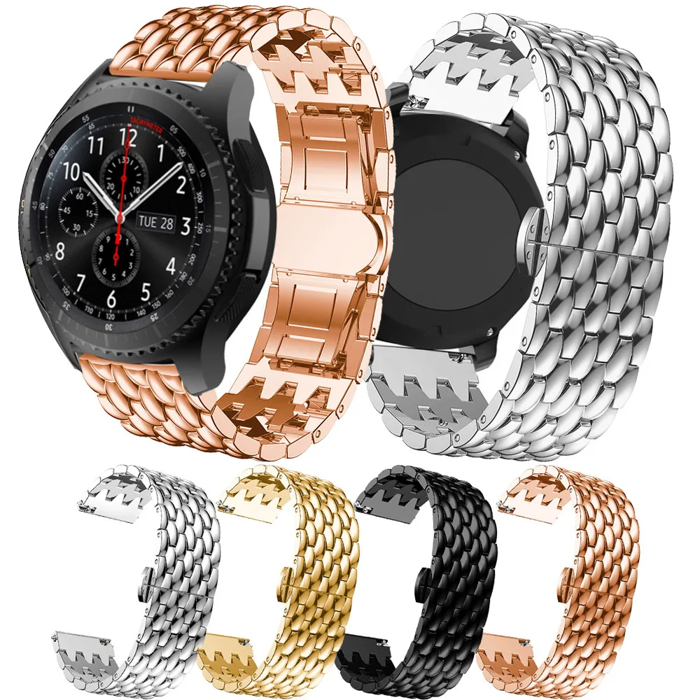 For HUAWEI WATCH GT GT2 Stainless Steel Band Strap Alloy Metal Replacement Watch Band Dragon Scale Bracelet Wristband 22mm