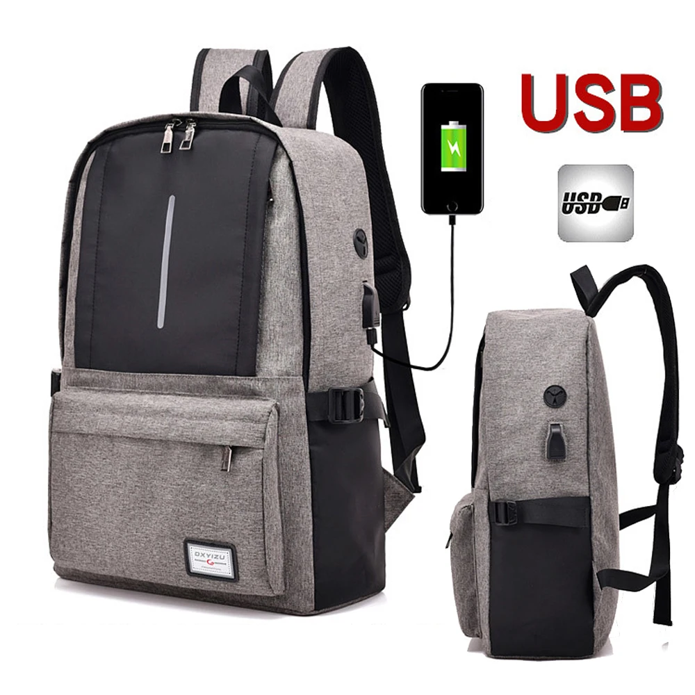 

15 15.4 15.6 Inch with USB Interface Waterproof Nylon Notebook Laptop Backpack Bags Case Backpack for Men Women Student Travel