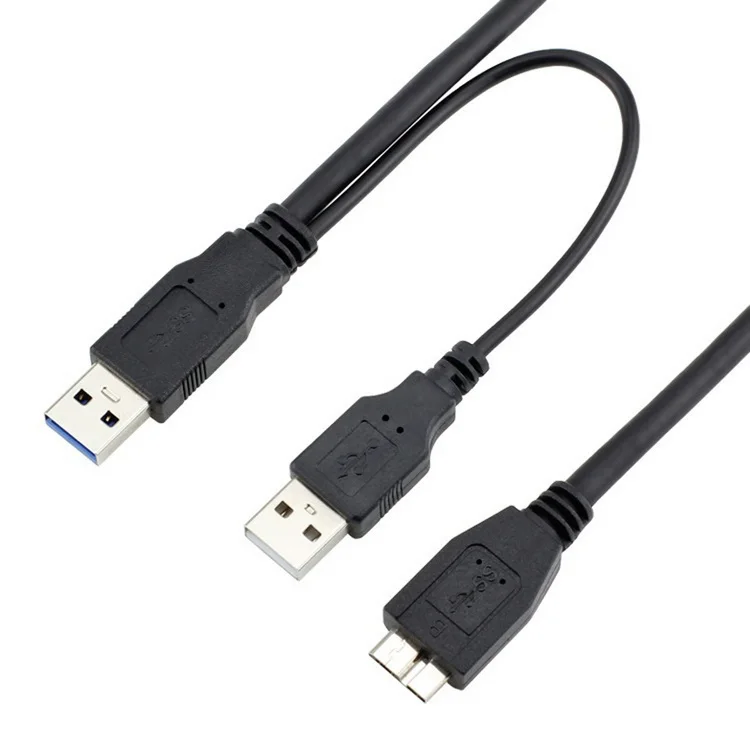 

Dual USB3.0 A Male to Micro USB 3.0 Micro B Y cable with Extra USB Power for Mobile HDD 60cm