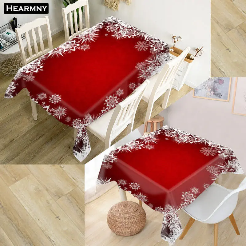 HEARMNY Snowflake HOT SALE Tablecloth 3D Oxford Fabric Square/Rectangular Dust-proof Table Cover For Party Home Decor TV Covers