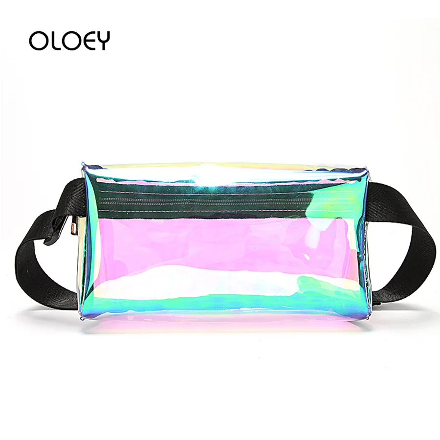 Transparent PVC Waist Bag Brand Design Women Girls Casual Pouch Fanny Chest Clear Shoulder Bags Trendy Ladies Waist Bag Bolso