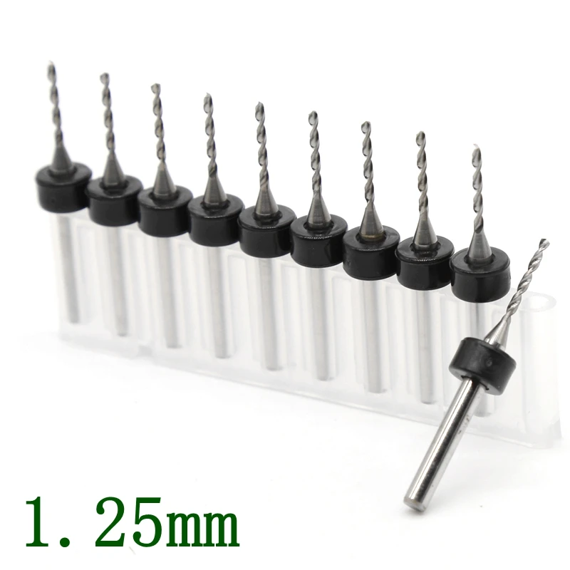 1.25mm PCB Drill Kit Tool 10PCS Tungsten Carbide Metal CNC Router Wooden Laser Cutting Machine Accessories Stepped drill