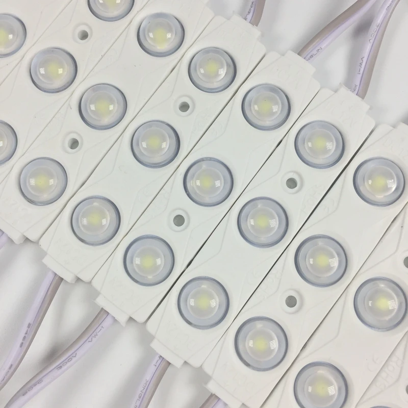 

10pcs/lot ,NEW 2835 3LED injection led module 12V with lens Waterproof IP66 ,160 degree 1.5W white,LED sign,shop banner,brighter