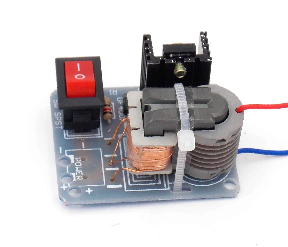Inversor de generador de encendido de arco de alta frecuencia, Kit de bricolaje Boost Step Up 18650, transformador de núcleo en U Suite de 3,7 V, 15kV, CC de alto voltaje