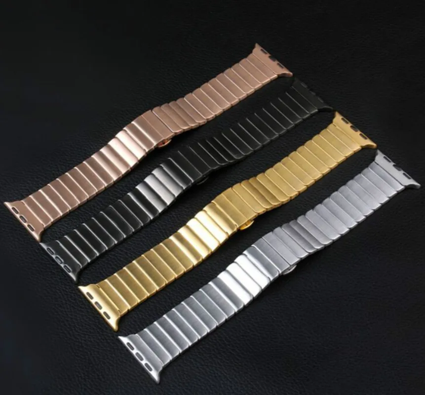 38mm 42mm Watch Band High Quality Butterfly Clasp Lock Link Band for Apple Watch Band Stainless Steel Bracelet Strap for Iwatch