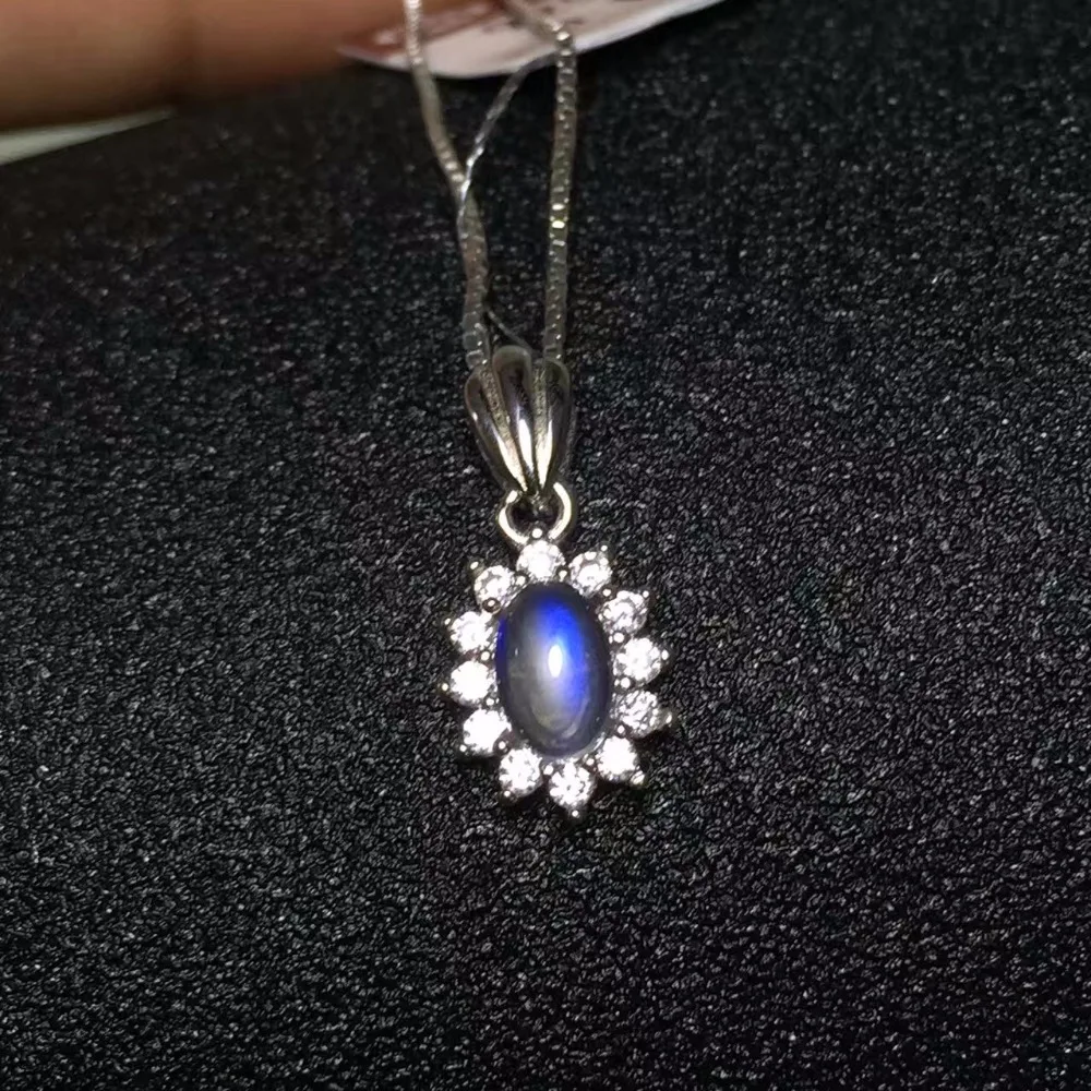 

Special offer, natural moonstone necklace, 925 silver, simple and exquisite, blue moonstone, beautiful