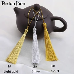 20PCs 13CM Gold/Silver Key Tassel Fringe Silk Thread Pendant Tassels Decorative For Jewelry DIY card Curtains Clothes