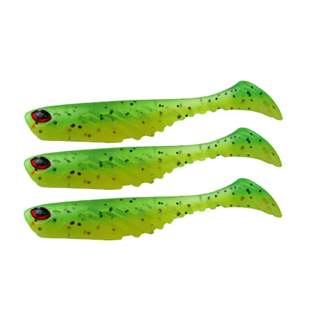 JonStar 10pcs/lot soft lure 7cm/2.9g luminous ripper shad fishing lure silicon bait soft bait for carp fishing bait pike