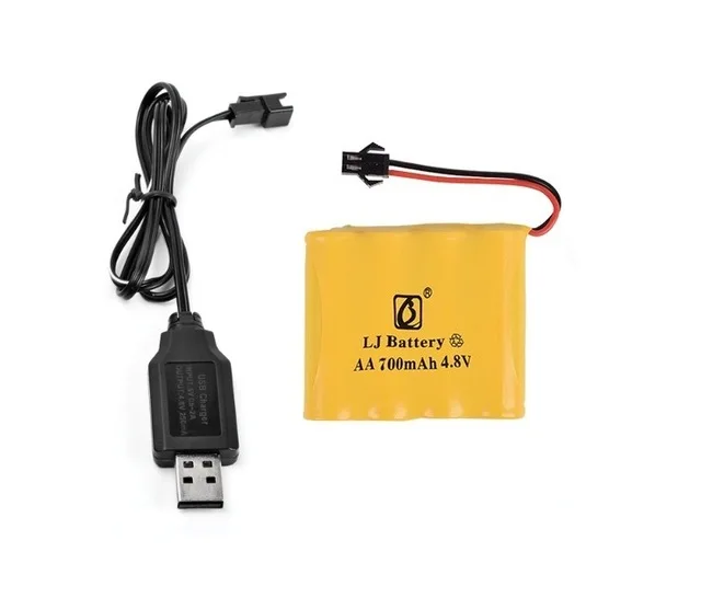 4.8v 700mAh/1800mah/2800mah akumulator Ni-CD + ładowarka USB do samochodu RC/łódź rc/zbiornik rc/zabawka robota