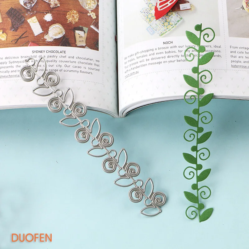 DUOFEN METAL CUTTING DIES 070116 vine leaves border Stencils dies for DIY craft projects Scrapbooking embossing Paper Album