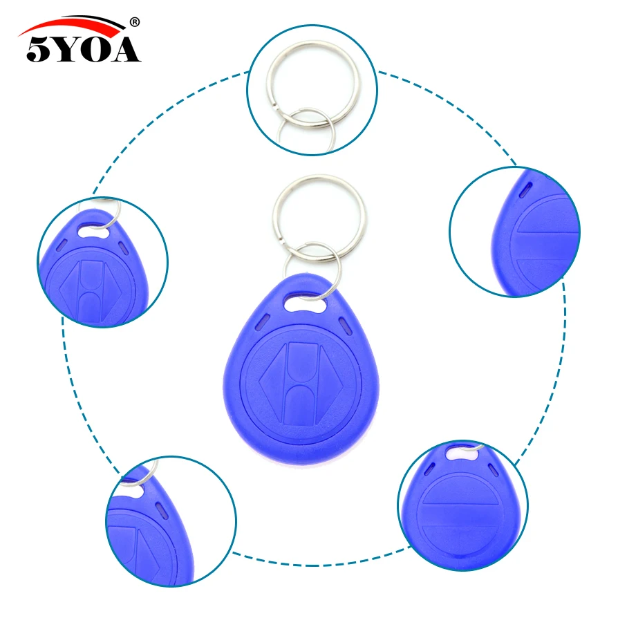 10pcs Clone EM4305 T5577 Proximity Duplicator Copy 125khz RFID Tag llaveros llavero Porta Chave Card Key Fob Token Ring