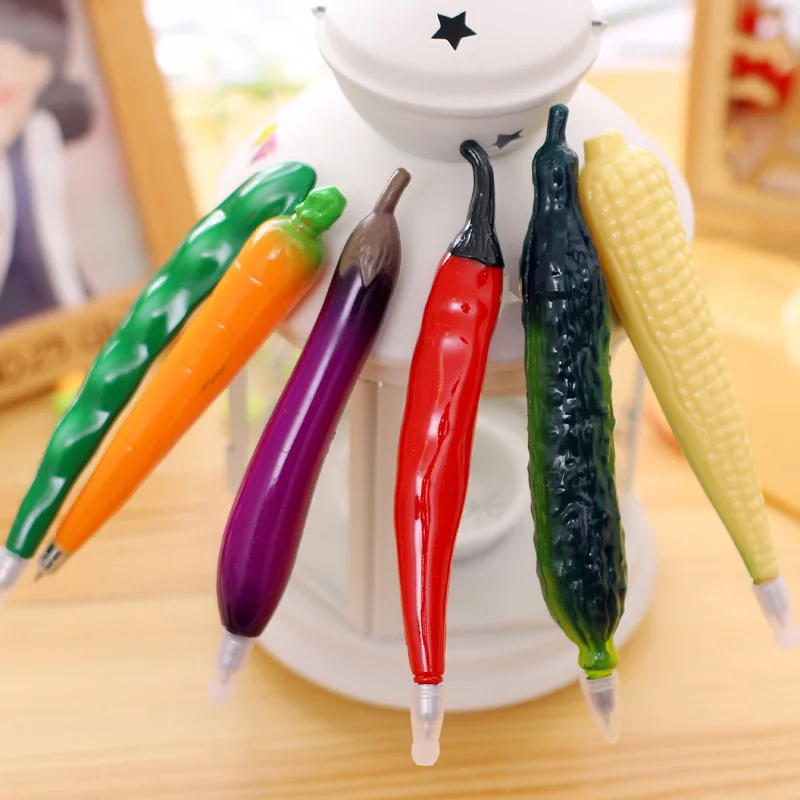 Creative novelty fruit and vegetable ballpoint pen kawaii school office stationery cartoon fruit pen with magnet signature pen